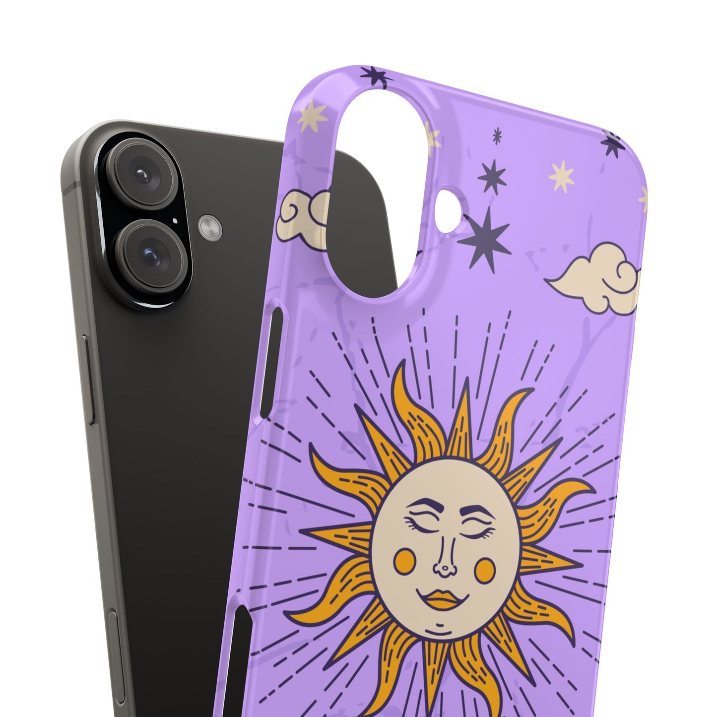 Purple Solar Eclipse Astrology iPhone 16, 15, 14, 13 Case - Celestial Design - Fits iPhone 15 Pro and Max- Ideal Gift for Astrology Enthusiasts