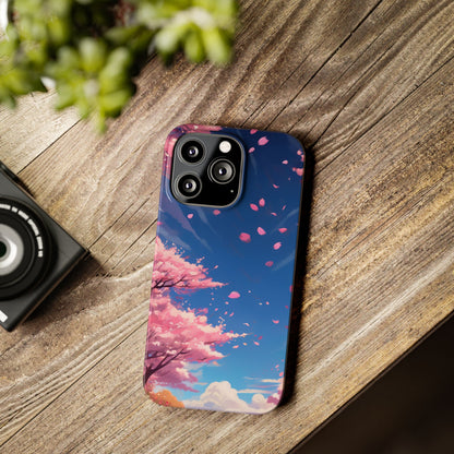 japanese sky landscape sakura flowers - anime style