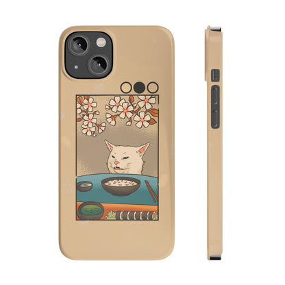 Whimsical Cat and Sushi iPhone Case – Meme-Inspired