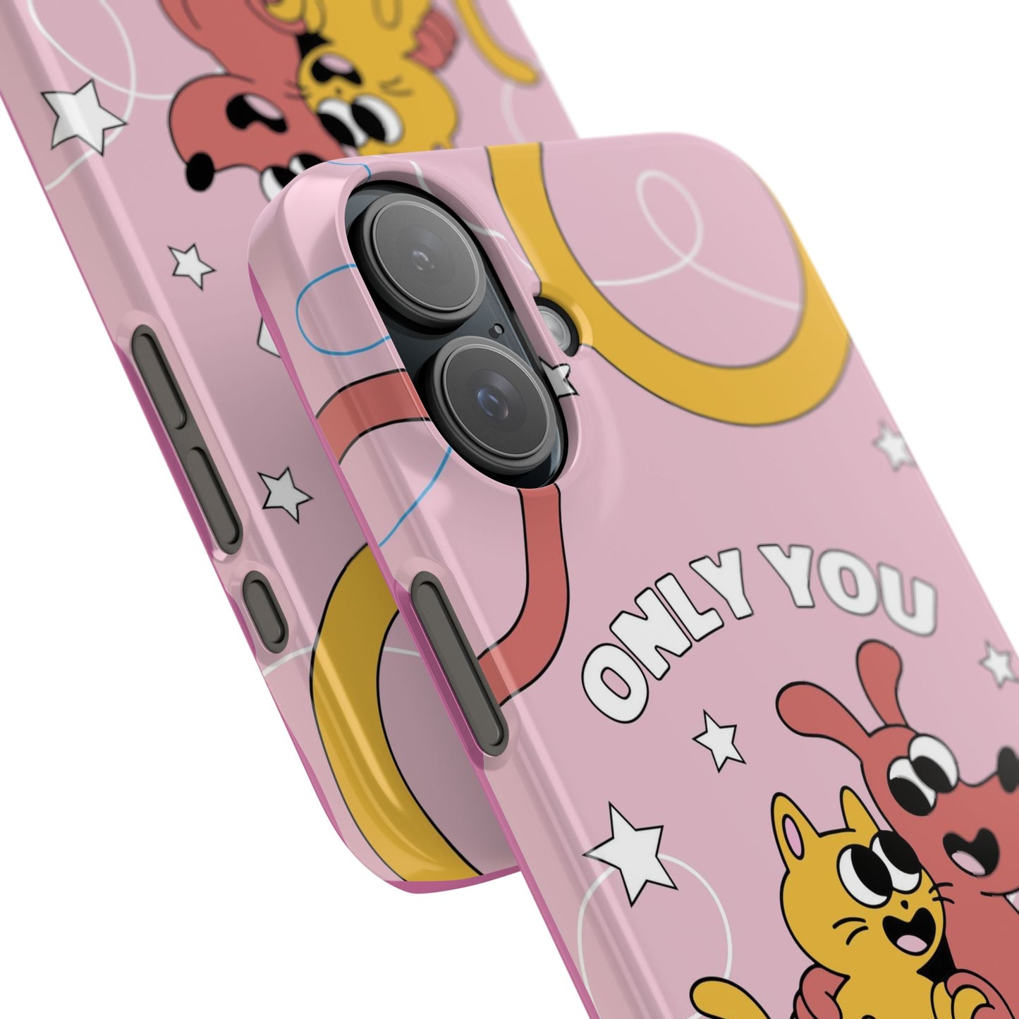 Dog and cat couple in retro cartoon style.