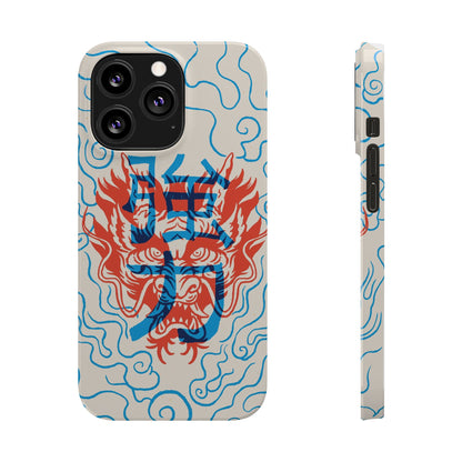 Geek iphone case with asian art duotone style. Case for iphone 15, iphone 14 and iphone 13 pro and max.