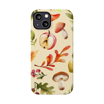 Beautiful iPhone case designs with autumn elements in watercolor style. These phone case designs are perfect for iPhone 16, 15, iPhone 14 and 13