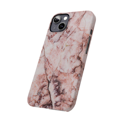 Case iPhone Natural pink stone marble design. For iphone 15, iphone 14 and iphone 13. Pro and max. Supports wireless charging. Premium