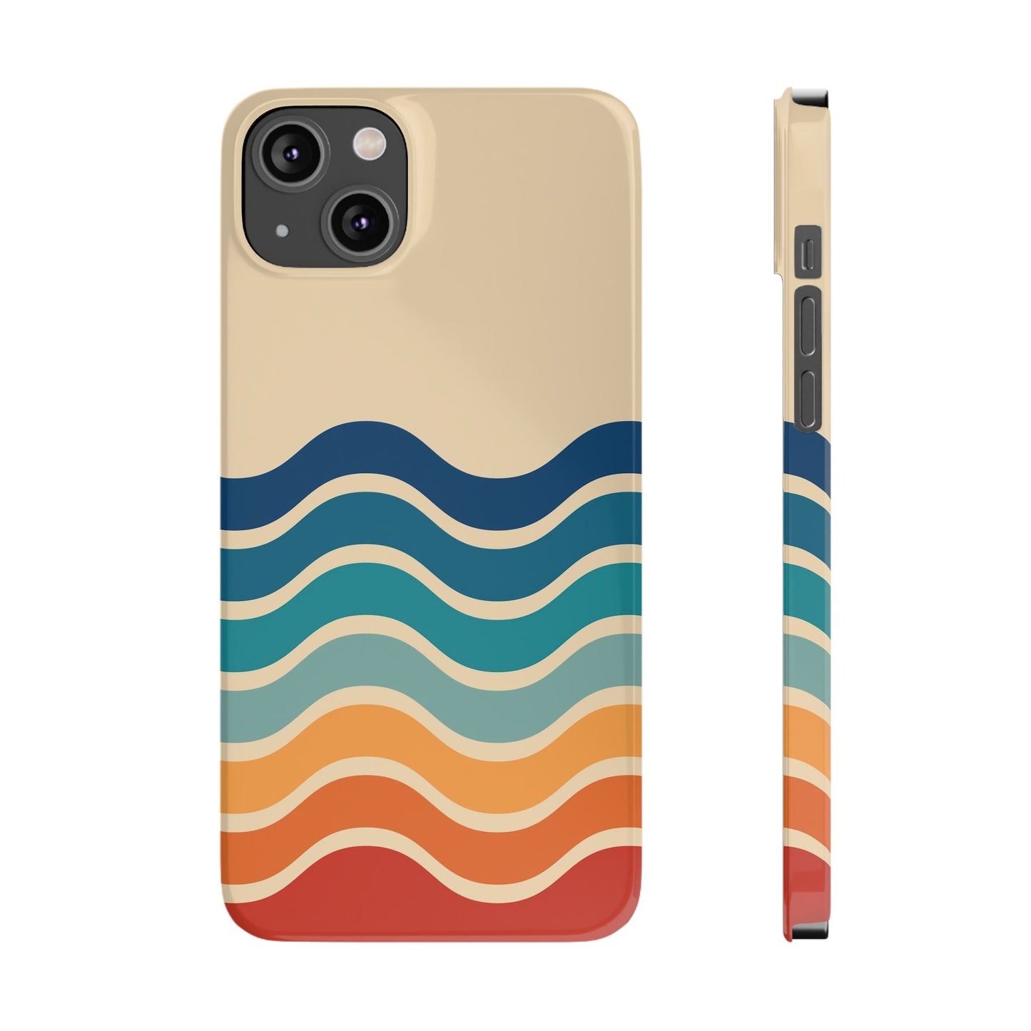 Retro Abstract Striped iPhone Case - Timeless Design for Summer - For iPhone 13, iPhone 14 and iPhone 15 Pro and Max.