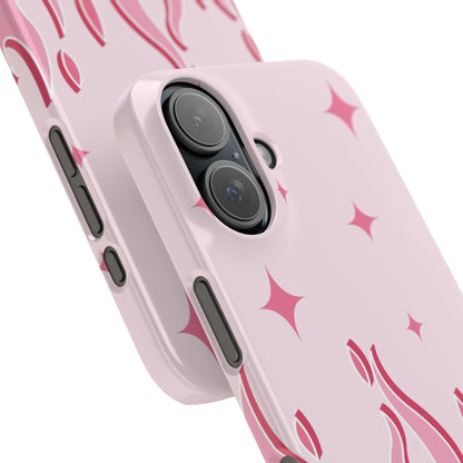 Pink Flame iPhone Case with Heart - Feminine Design for Women. For iphone 13, iphone 14 and iphone 15 pro and max