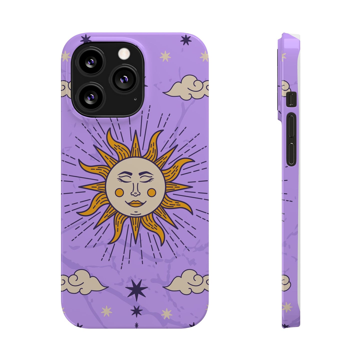 Purple Solar Eclipse Astrology iPhone 16, 15, 14, 13 Case - Celestial Design - Fits iPhone 15 Pro and Max- Ideal Gift for Astrology Enthusiasts