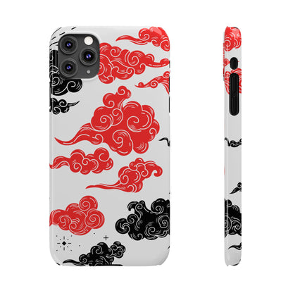 Red & Black Japanese Otaku Cloud iPhone Case - Stylish & Protective Cover