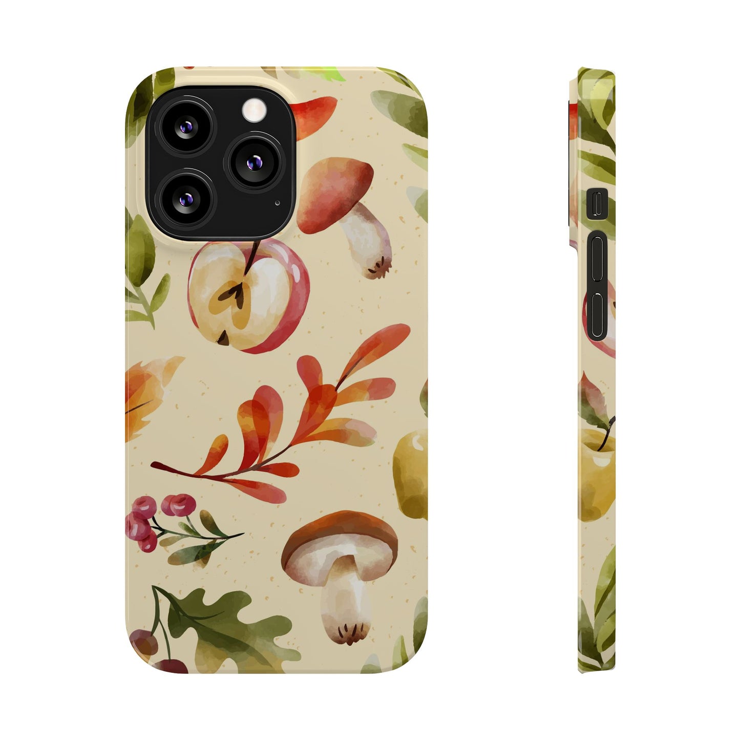 Beautiful iPhone case designs with autumn elements in watercolor style. These phone case designs are perfect for iPhone 16, 15, iPhone 14 and 13