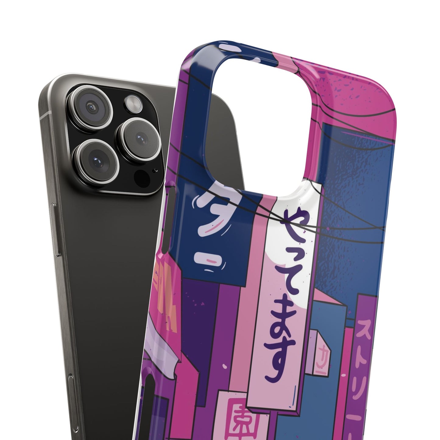 Vaporwave Japanese city Landscape iPhone Case for iPhone 16,  15, 14, and 13