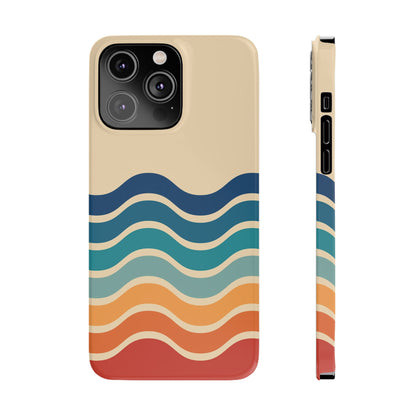 Retro Abstract Striped iPhone Case - Timeless Design for Summer - For iPhone 13, iPhone 14 and iPhone 15 Pro and Max.