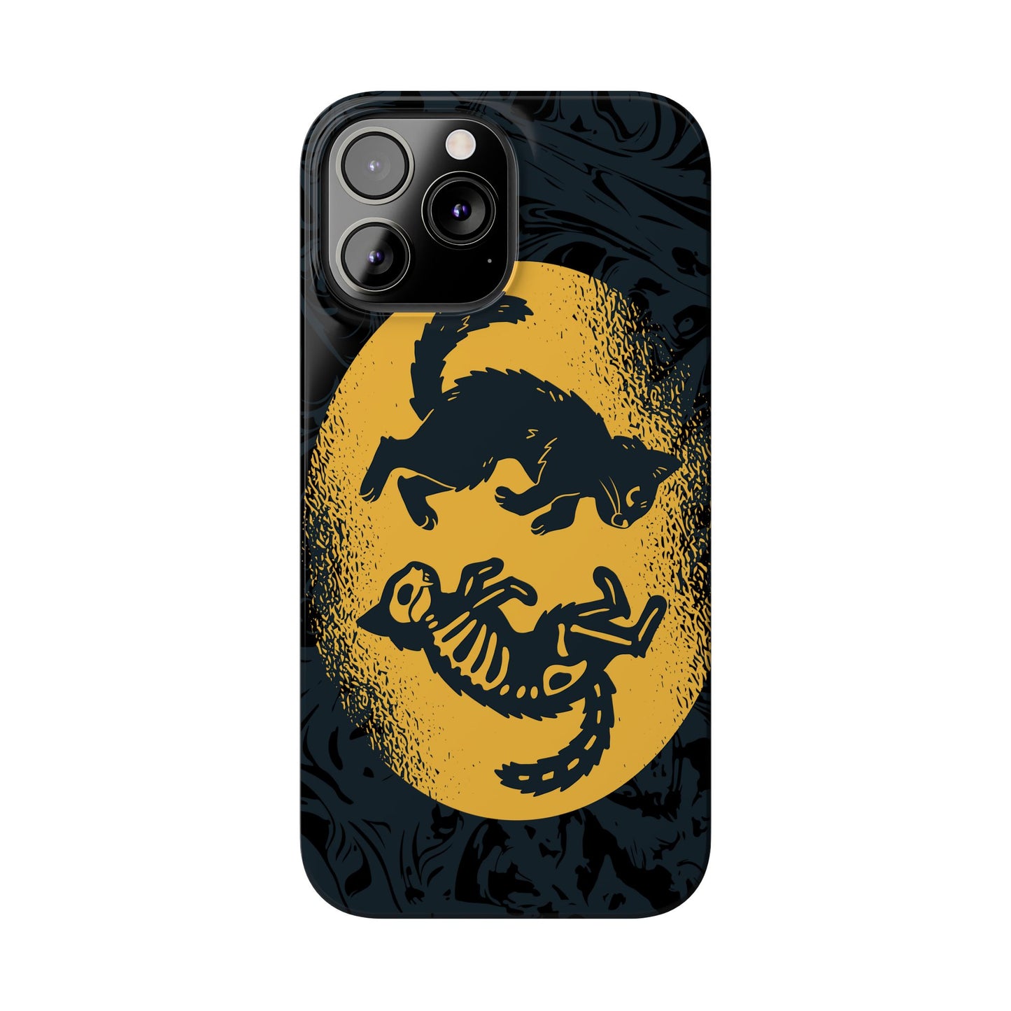 iPhone 16 case Halloween Edition Kitten: Duel between Life and Death in Two Phases Skull. Pro, max and mini