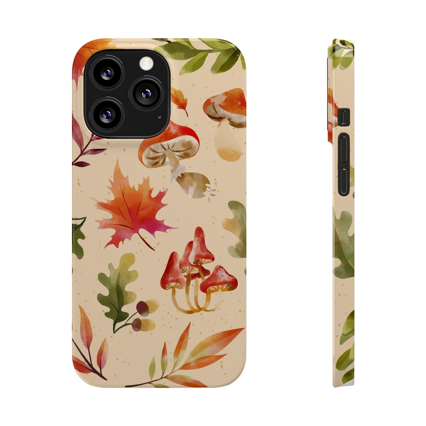 Watercolor autumn season phone cases for iPhone 16, 15, iPhone 14 and iPhone 13.