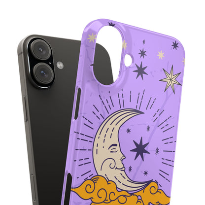 Purple Moon & Modern Witch iPhone 16, 15, 14, 13 Case - Celestial Design - Fits iPhone 15 Pro and Max - Ideal Gift for Modern Witches