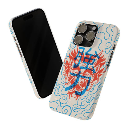 Geek iphone case with asian art duotone style. Case for iphone 15, iphone 14 and iphone 13 pro and max.