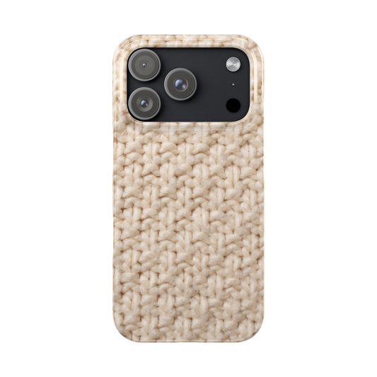 Cream Wool Texture Slim Phone Case