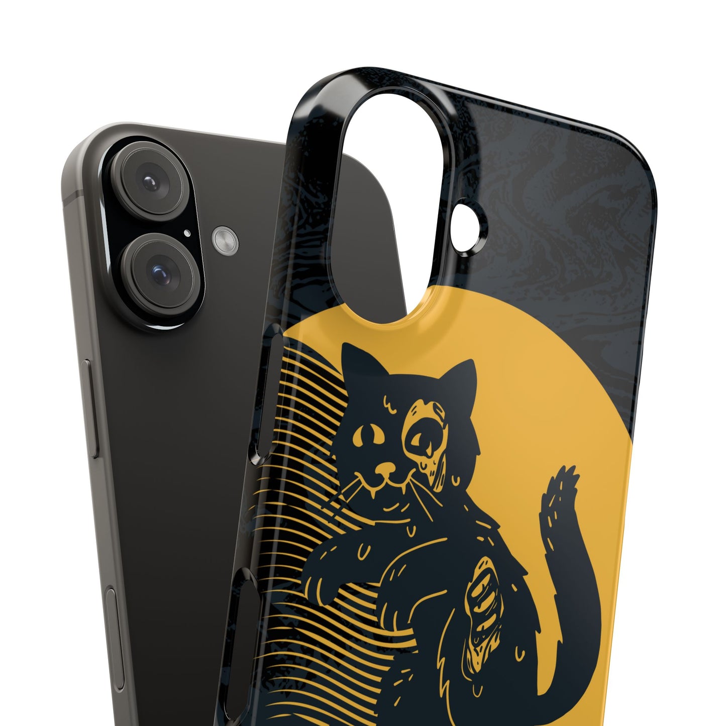 Case iPhone Halloween Edition: Kitten Possessed Zombie. Iphone 16, 15 case, iphone 14 case, iphone 13 case. Pro, max and mini