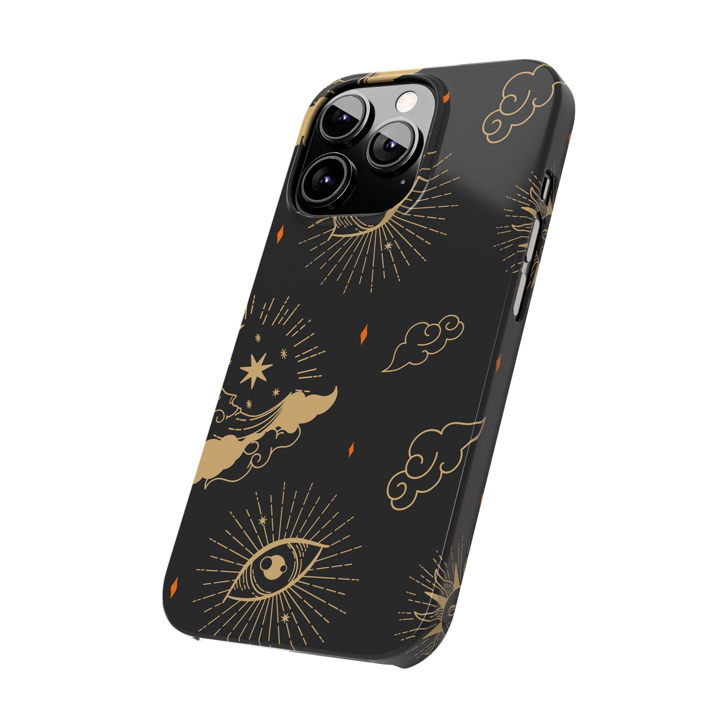 Black and Gold Mystical Astrology iPhone  16, 15, 14,  13 Case. Perfect Gift for Astrology Lovers. Celestial Symbolism - Fits iPhone 15 Pro & Max