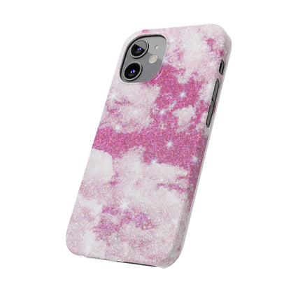 Pink Glitter Sky Phone Case - Sparkling Cloud Design for iPhone