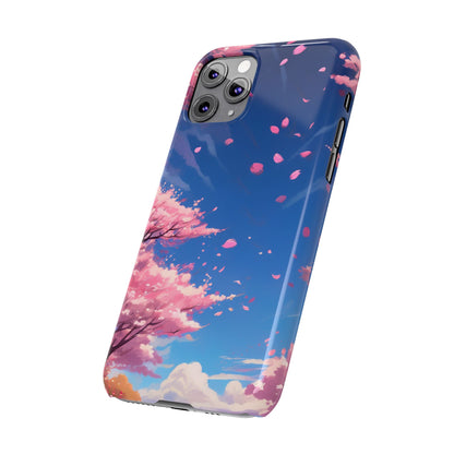 japanese sky landscape sakura flowers - anime style