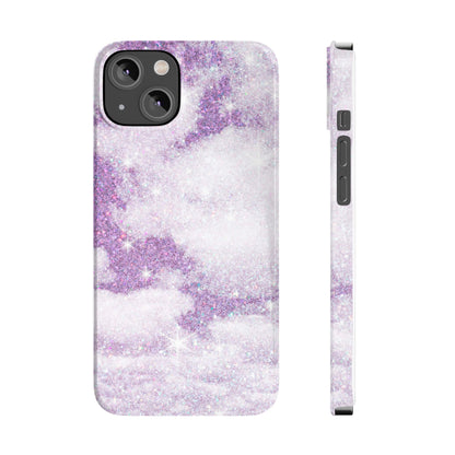 Purple Dreamy Clouds Phone Case - Mystical Glitter Protection for iPhone