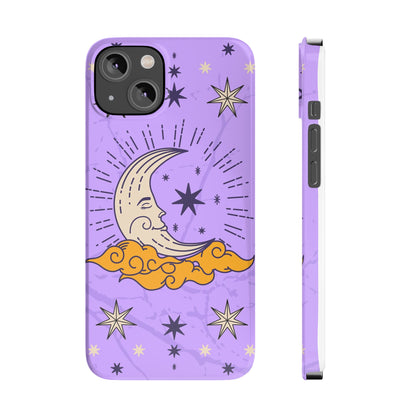 Purple Moon & Modern Witch iPhone 16, 15, 14, 13 Case - Celestial Design - Fits iPhone 15 Pro and Max - Ideal Gift for Modern Witches