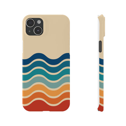 Retro Abstract Striped iPhone Case - Timeless Design for Summer - For iPhone 13, iPhone 14 and iPhone 15 Pro and Max.