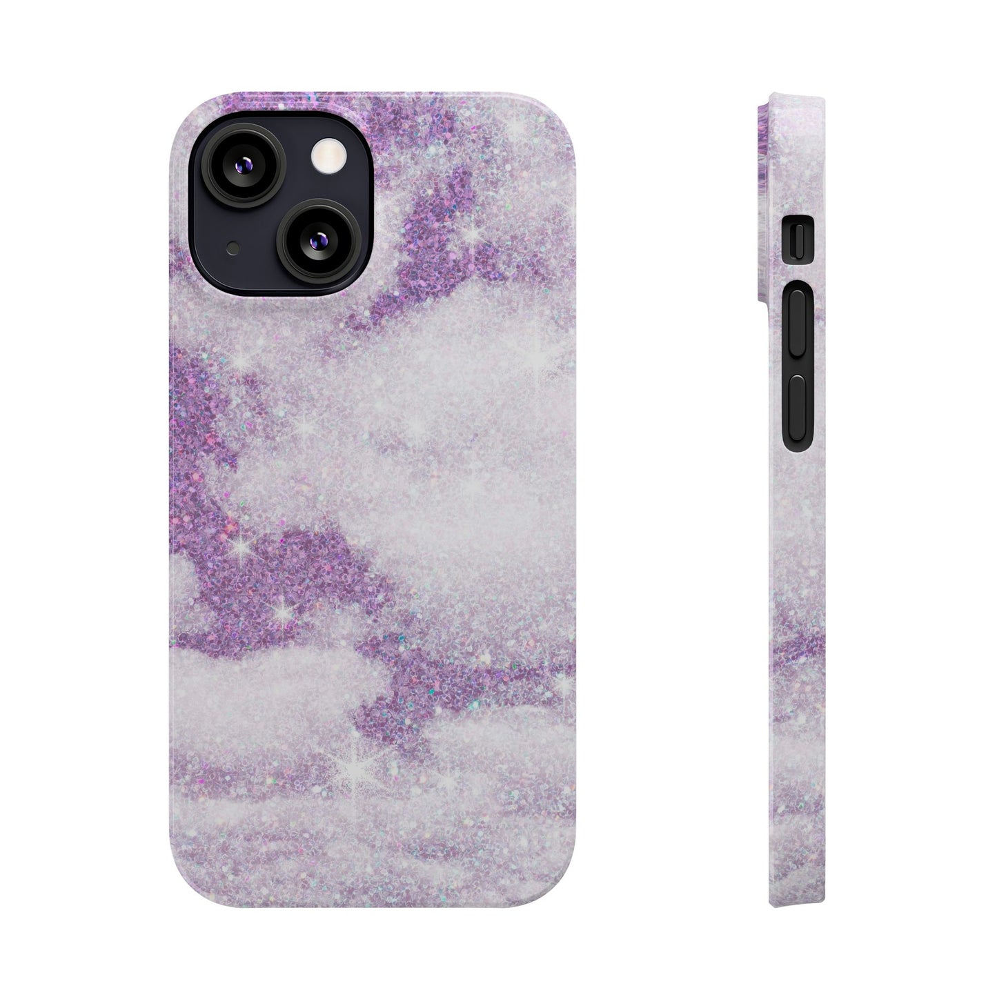 Purple Dreamy Clouds Phone Case - Mystical Glitter Protection for iPhone