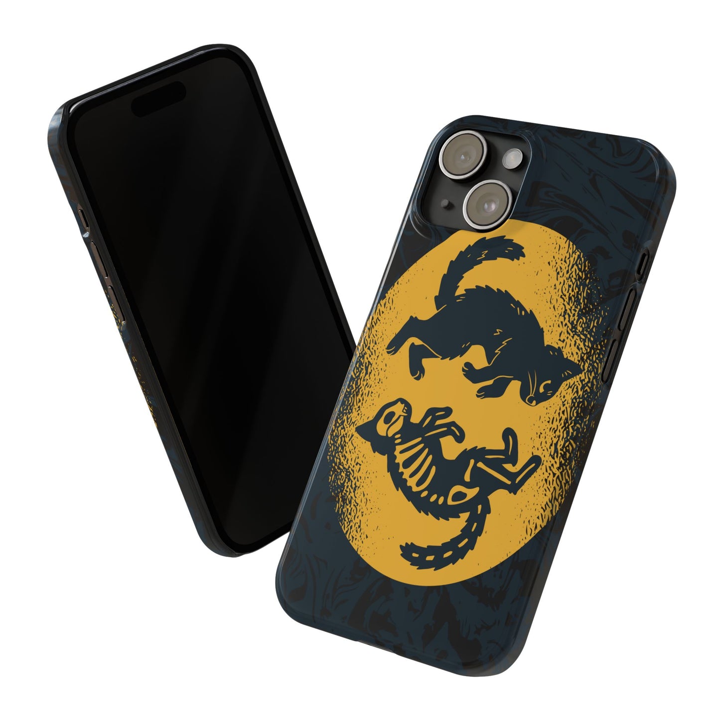 iPhone 16 case Halloween Edition Kitten: Duel between Life and Death in Two Phases Skull. Pro, max and mini