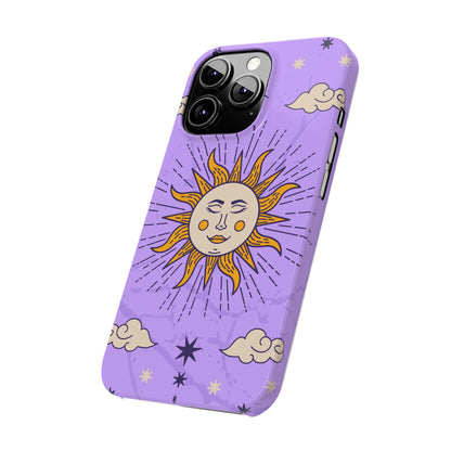 Purple Solar Eclipse Astrology iPhone 16, 15, 14, 13 Case - Celestial Design - Fits iPhone 15 Pro and Max- Ideal Gift for Astrology Enthusiasts