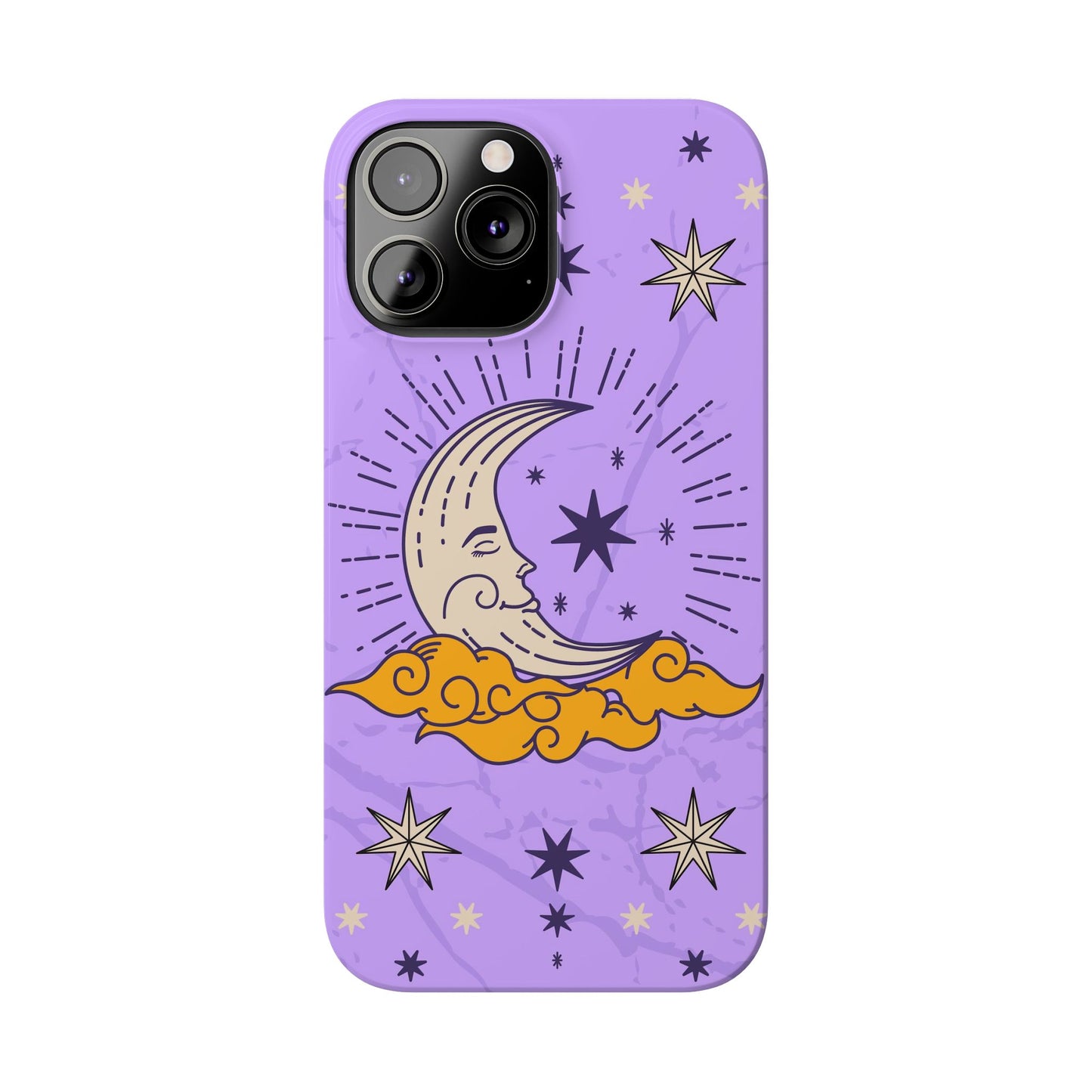 Purple Moon & Modern Witch iPhone 16, 15, 14, 13 Case - Celestial Design - Fits iPhone 15 Pro and Max - Ideal Gift for Modern Witches