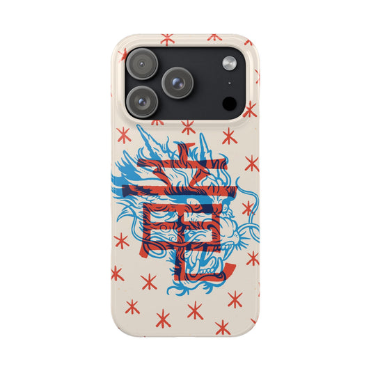 Geek dragon design and Asian art duotone style