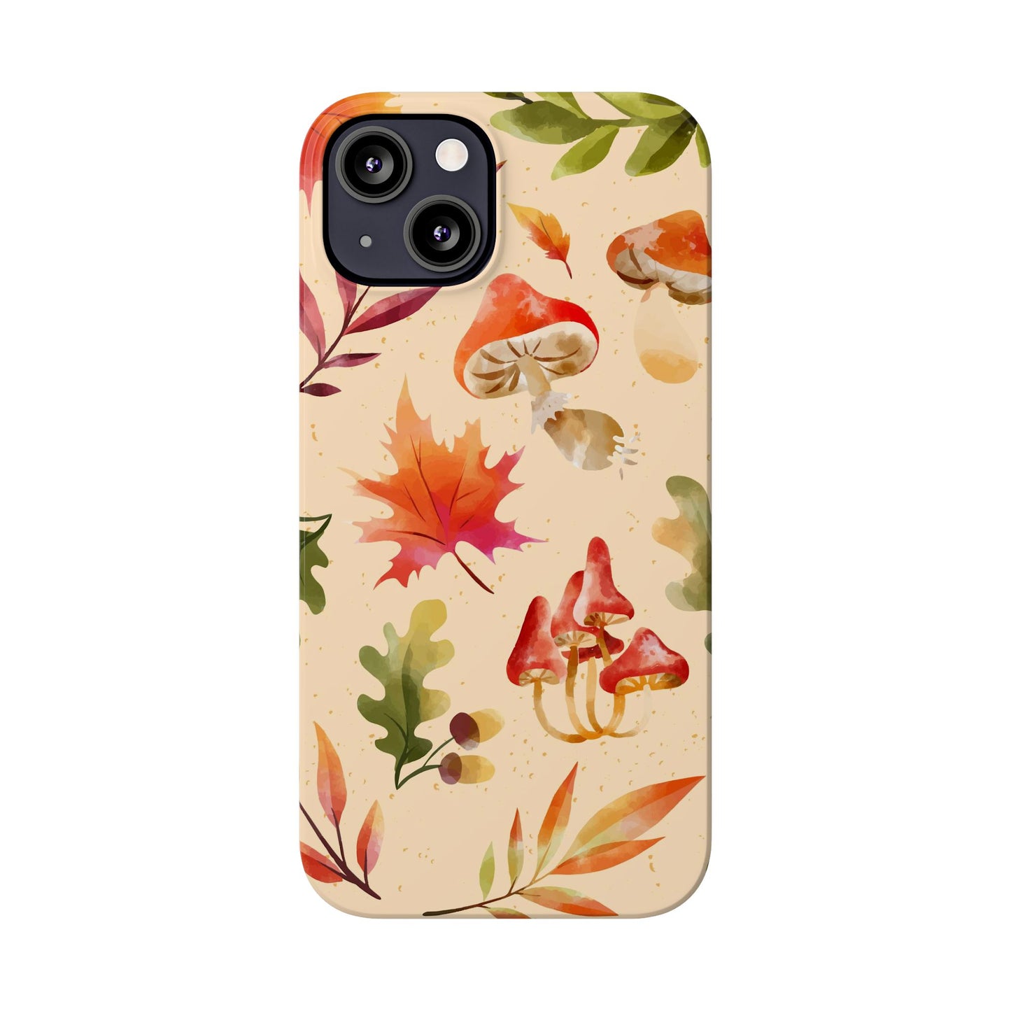 Watercolor autumn season phone cases for iPhone 16, 15, iPhone 14 and iPhone 13.