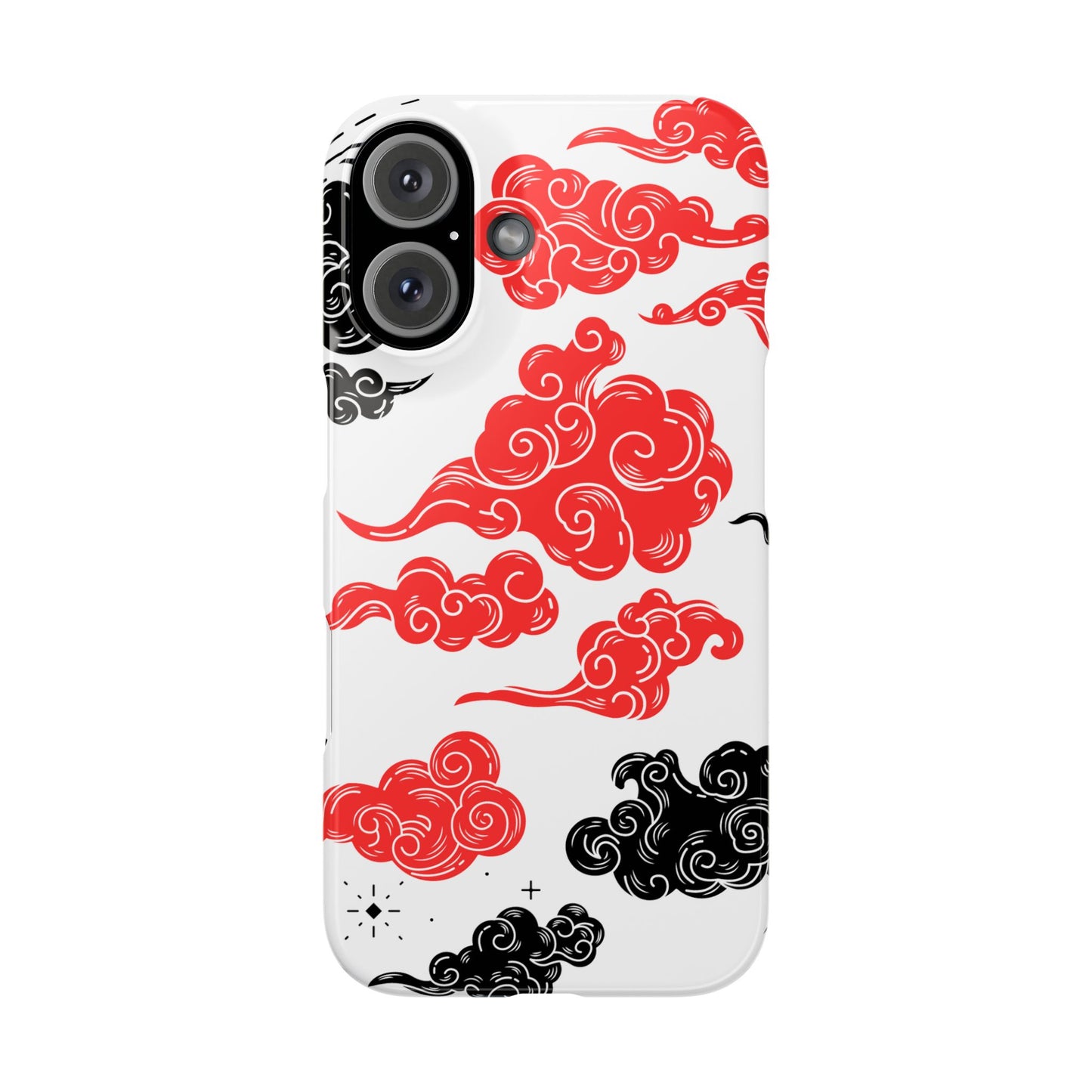 Red & Black Japanese Otaku Cloud iPhone Case - Stylish & Protective Cover