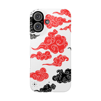 Red & Black Japanese Otaku Cloud iPhone Case - Stylish & Protective Cover