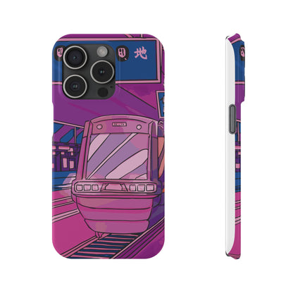 iPhone case with Japanese Vaporwave cityscape for iPhone 16, 15, 14 and 13. Neon Asian style