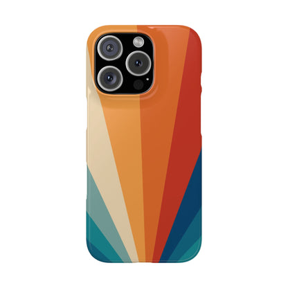 Retro iPhone case with abstract stripe flare - Timeless design for summer - For iPhone 13, iPhone 14 and iPhone 15 pro and max