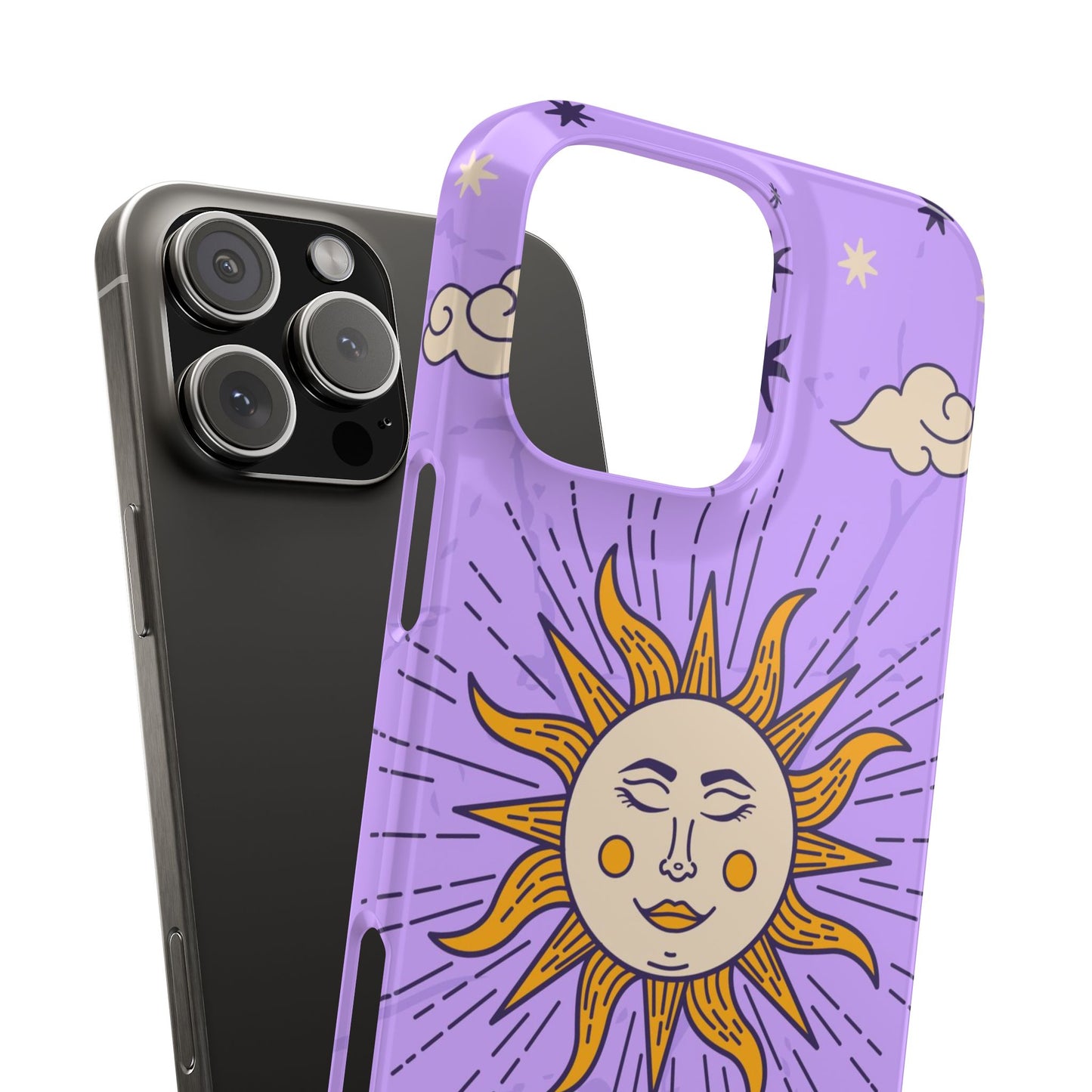 Purple Solar Eclipse Astrology iPhone 16, 15, 14, 13 Case - Celestial Design - Fits iPhone 15 Pro and Max- Ideal Gift for Astrology Enthusiasts