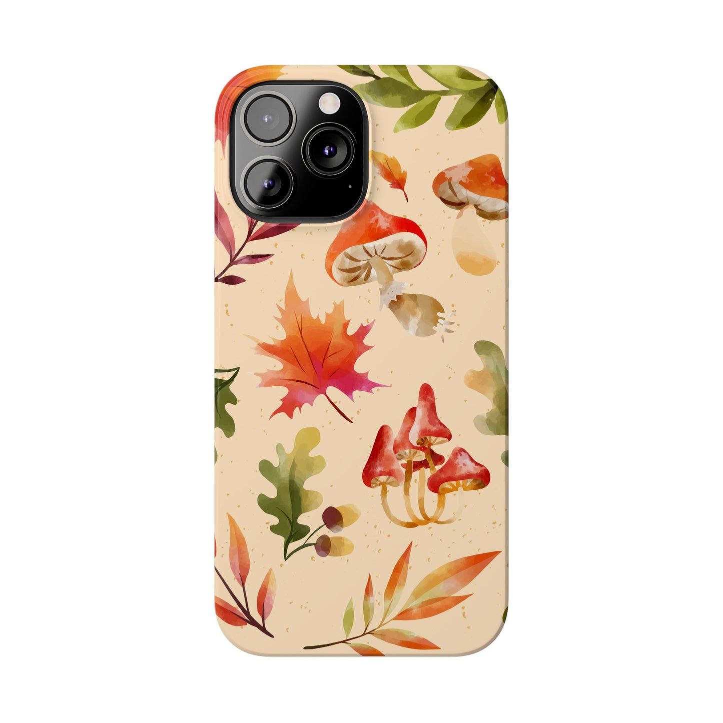 Watercolor autumn season phone cases for iPhone 16, 15, iPhone 14 and iPhone 13.