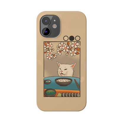 Whimsical Cat and Sushi iPhone Case – Meme-Inspired