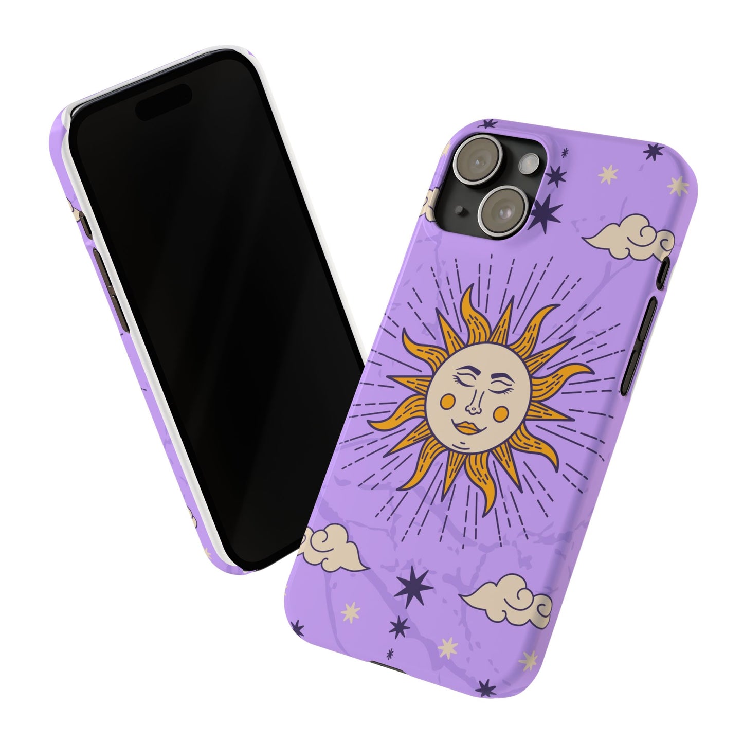 Purple Solar Eclipse Astrology iPhone 16, 15, 14, 13 Case - Celestial Design - Fits iPhone 15 Pro and Max- Ideal Gift for Astrology Enthusiasts