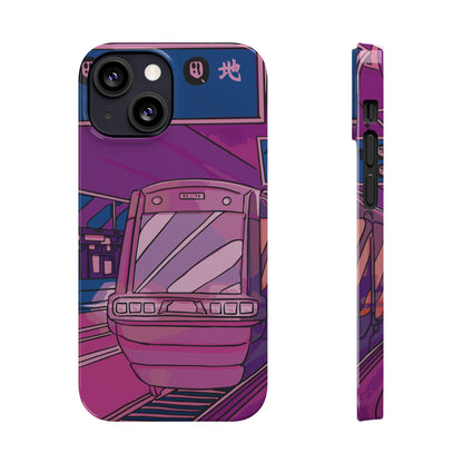 iPhone case with Japanese Vaporwave cityscape for iPhone 16, 15, 14 and 13. Neon Asian style