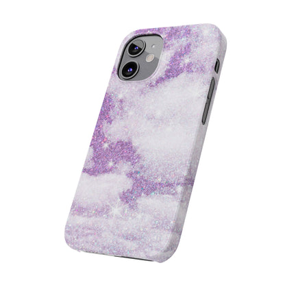 Purple Dreamy Clouds Phone Case - Mystical Glitter Protection for iPhone