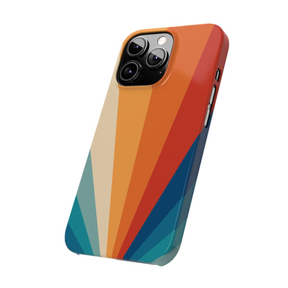 Retro iPhone case with abstract stripe flare - Timeless design for summer - For iPhone 13, iPhone 14 and iPhone 15 pro and max