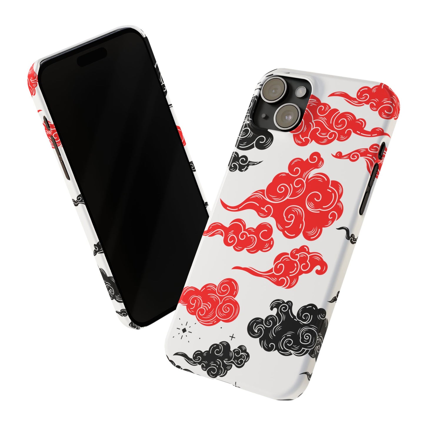 Red & Black Japanese Otaku Cloud iPhone Case - Stylish & Protective Cover