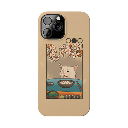 Whimsical Cat and Sushi iPhone Case – Meme-Inspired