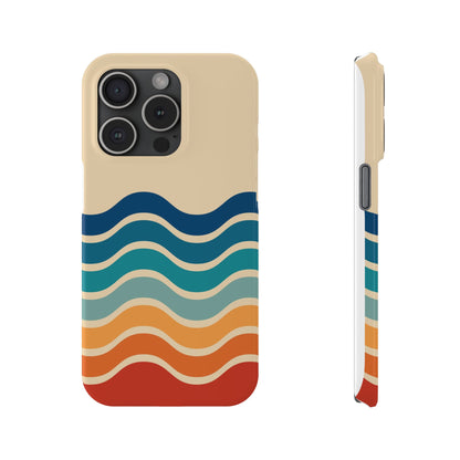 Retro Abstract Striped iPhone Case - Timeless Design for Summer - For iPhone 13, iPhone 14 and iPhone 15 Pro and Max.