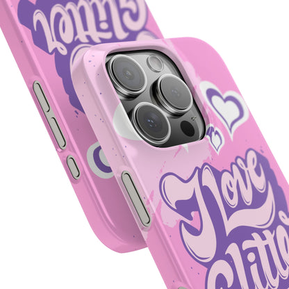 "i love glitter" Design and hearts