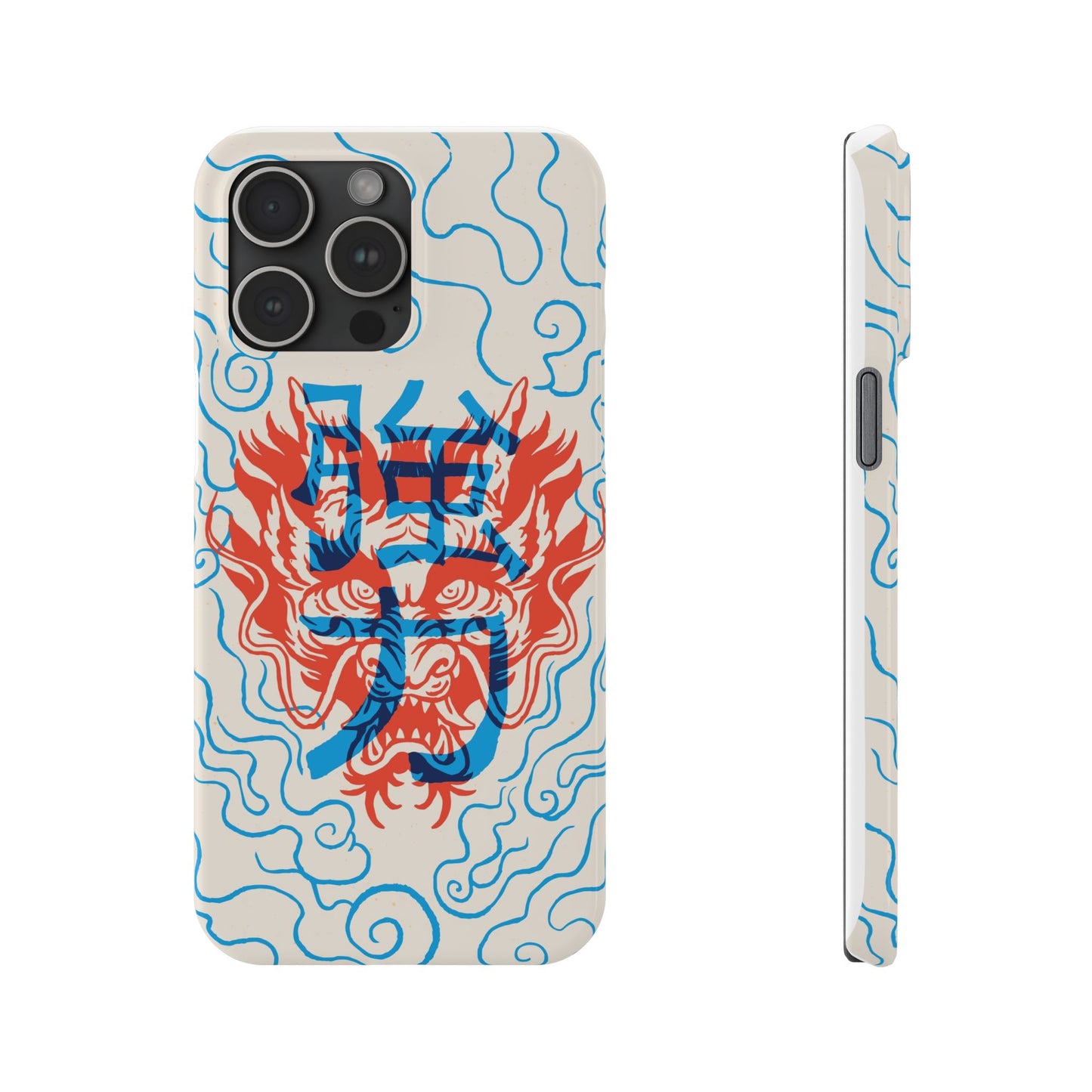 Geek iphone case with asian art duotone style