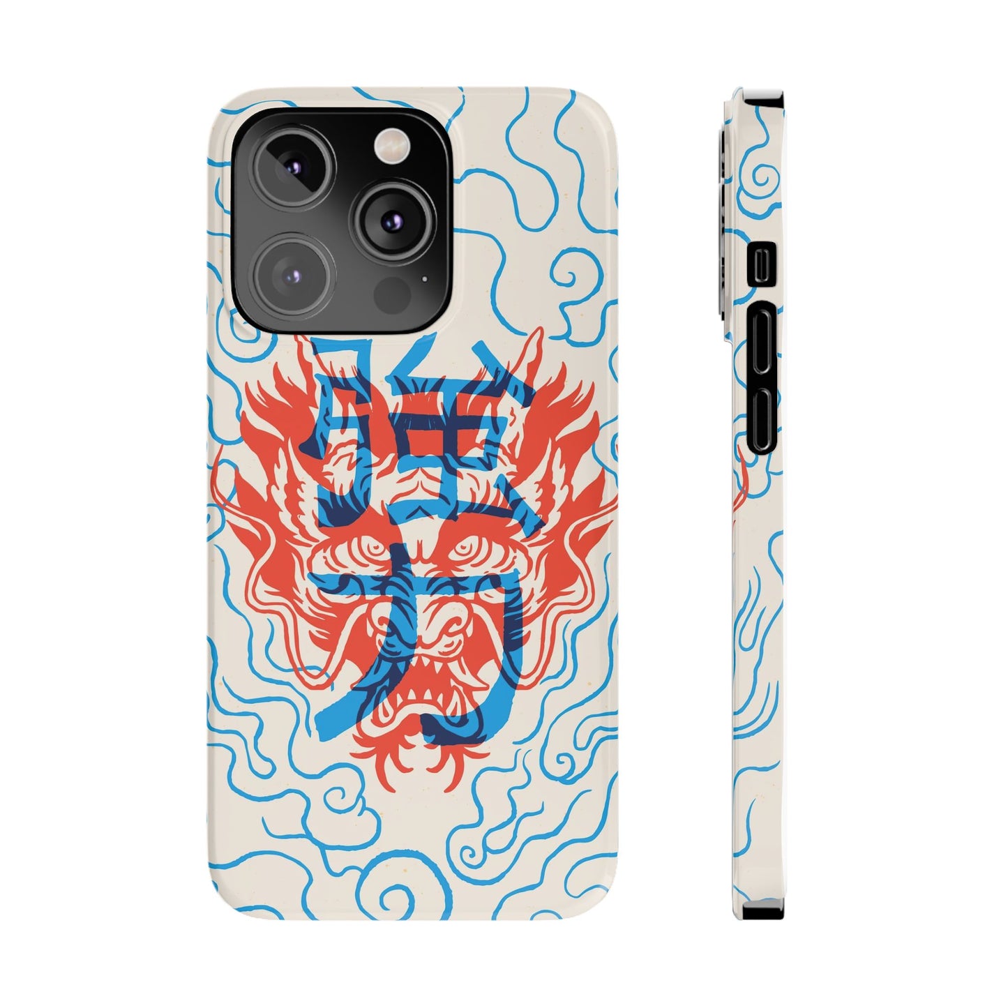 Geek iphone case with asian art duotone style