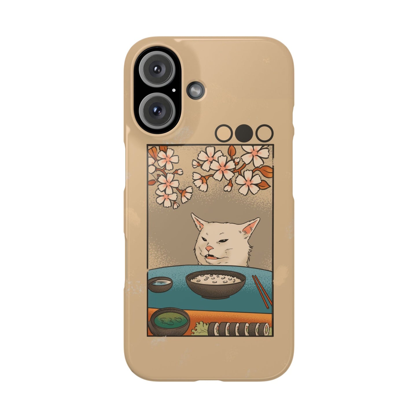 Whimsical Cat and Sushi iPhone Case